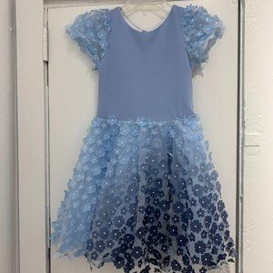 Zoe Girls Size 12 Formal Floral Blue Dress